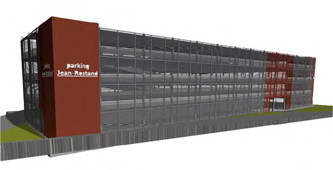 Parking aérien collège de Moutiers par Première Avenue, architecte bâtiments industriels